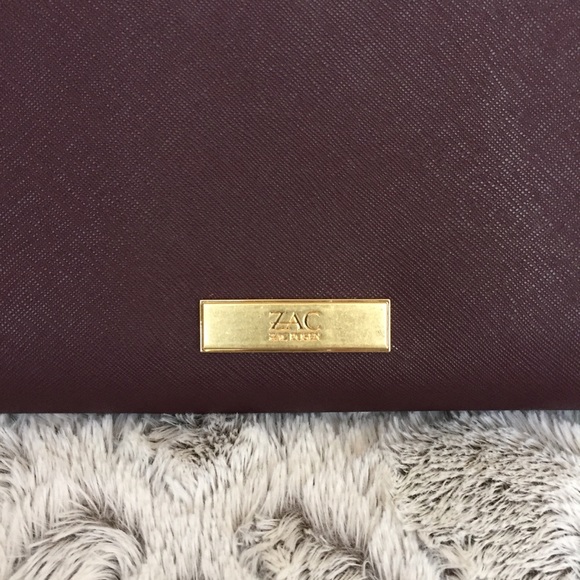 Authentic ZAC POSEN burgundy saffiano leather bag - Picture 3 of 8